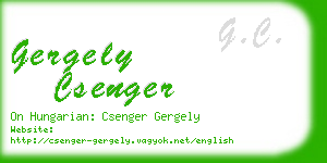 gergely csenger business card